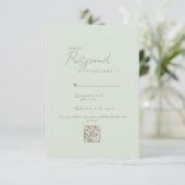 Code QR de réponse de mariage moderne sauge clair (Debout devant)