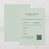 Code QR de réponse de mariage Simple Light Sage (Devant / Derrière)