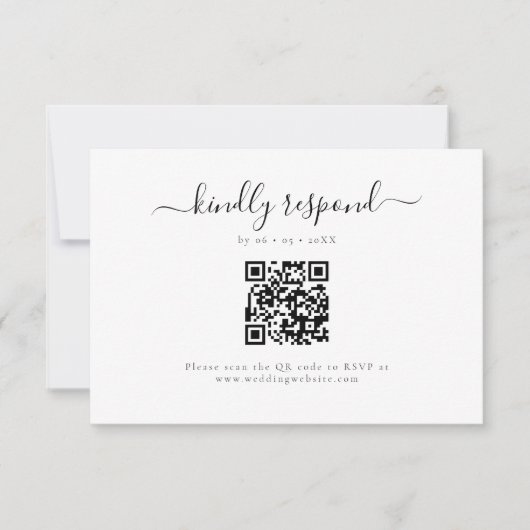 Code QR de réponse élégant et aimable RSVP (Devant)