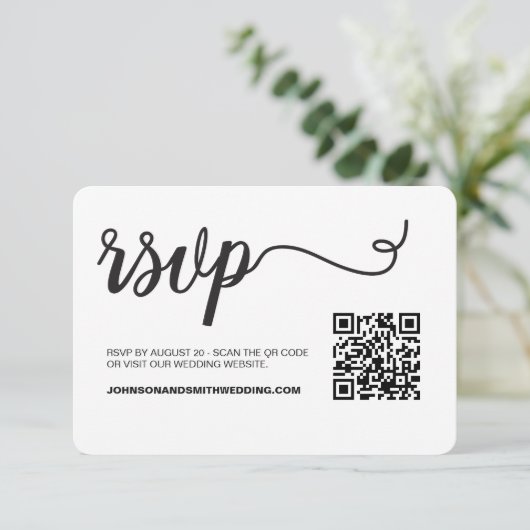 Code QR de réponse pour le site web de mariage Sim (Debout devant)