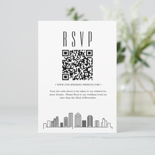 Code QR de réponse pour mariage à Houston (Debout devant)