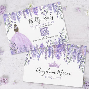 Code QR de réponse pour Quinceanera aux fleurs de