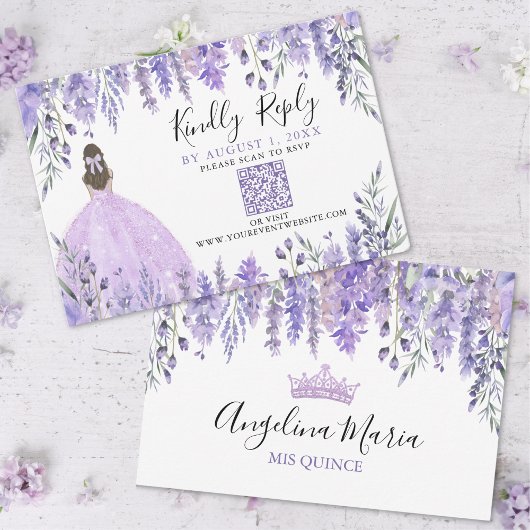 Code QR de réponse pour Quinceanera aux fleurs de