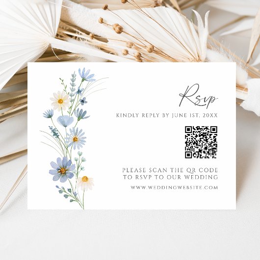 Code QR de réponse pour un mariage aux fleurs sauv