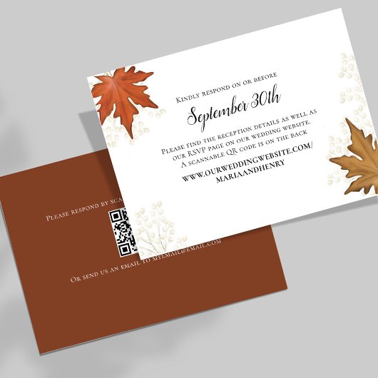 Code QR de réponse pour un mariage d'automne avec 