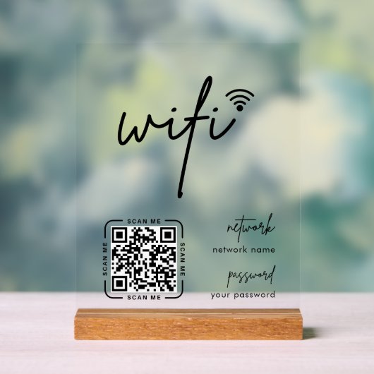 Code QR de réseau Wifi Blanc Entreprise Moderne (Neutre)