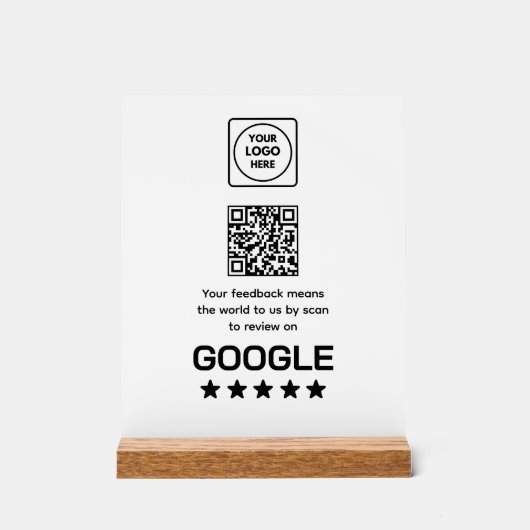 Code QR de révision Google | Affichage moderne pou (Recto)