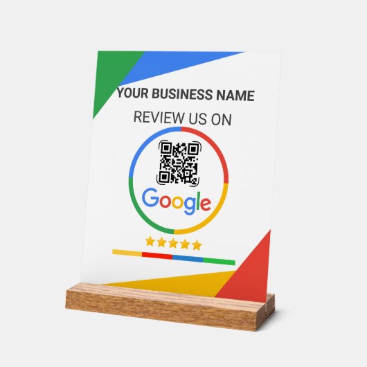 Code QR de révision Google blanc moderne (Angle)