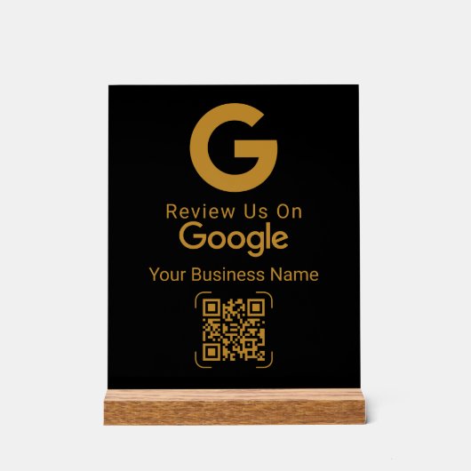 Code QR de révision Google or noir (Recto)