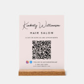 Code QR de signature de style commercial rose (Recto)