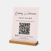 Code QR de signature de style commercial rose (Angle)