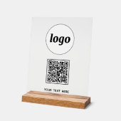 Code QR de texte de logo simple Entreprise (Angle)
