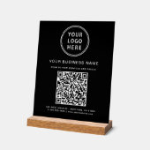 Code QR d'entreprise et logo noir (Angle)