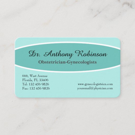 Code QR Docteur Carte de visite Turquoise (Devant)