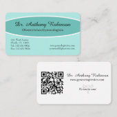 Code QR Docteur Carte de visite Turquoise (Devant / Derrière)