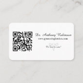 Code QR Docteur Carte de visite Turquoise (Dos)
