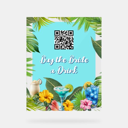 Code QR du barreau tropical de la fête de la marié (Recto)