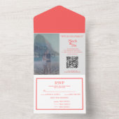 Code QR du Faire-part de mariage de corail photo (À l'intérieur)