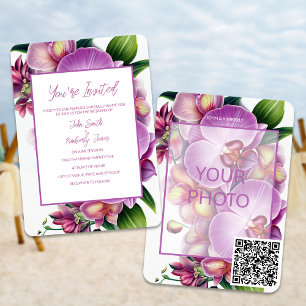 Code QR du Faire-part de mariage de photos florale