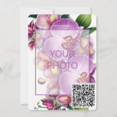 Code QR du Faire-part de mariage de photos florale (Dos)