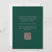 Code QR du faire-part Émeraude Vert Rose Script (Dos)