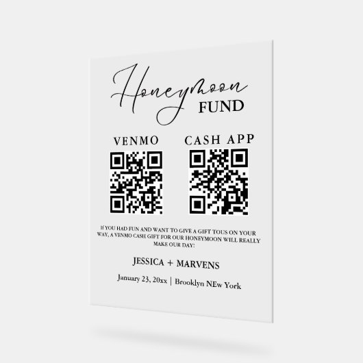 Code QR du fonds de lune de miel Monogramme Modern (Angle)