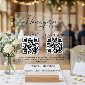 Code QR du fonds de lune de miel Monogramme Modern