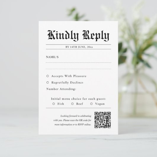 Code QR du journal Mariage unique RSVP (Debout devant)