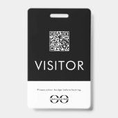 Code QR du logo de l'entreprise Badge de visiteur (Arrière)