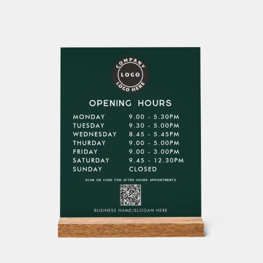 Code QR du logo d'entreprise Heures d'ouverture Ve (Recto)
