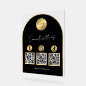 Code QR du logo en arche noir et or pour les média (Angle)