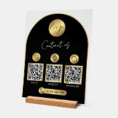 Code QR du logo noir et or des coordonnées profess (Angle)