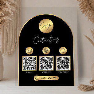 Code QR du logo noir et or des coordonnées profess