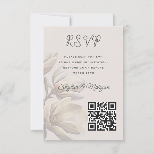 Code QR du Mariage Magnolia Sud Cartes RSVP (Devant)