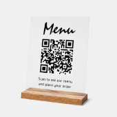 Code QR du menu du restaurant transparent pour sca (Angle)