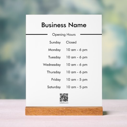 Code QR du nom de l'entreprise Heures d'ouverture (Neutre)