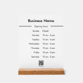 Code QR du nom de l'entreprise Heures d'ouverture (Recto)