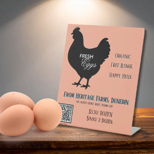 Code QR du panneau du marché des agriculteurs œufs
