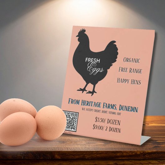 Code QR du panneau du marché des agriculteurs œufs