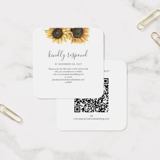 Code QR du site Web de mariage Sunflower pour RSVP (Bureau)