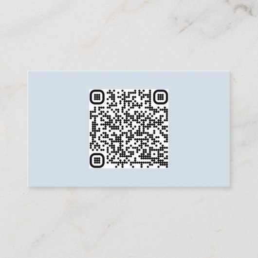 Code QR Dusty Blue Mariage Détails Carte de boîtie (Dos)