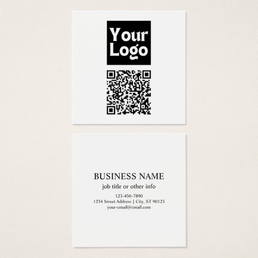 Code QR éditable & Votre logo ou image d'entrepris (Devant & derrière)