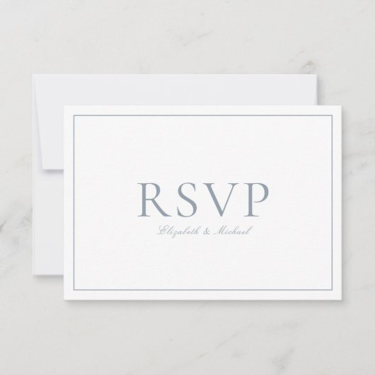 Code QR Elegant Dusty Blue Monogramme Mariage RSVP (Devant)