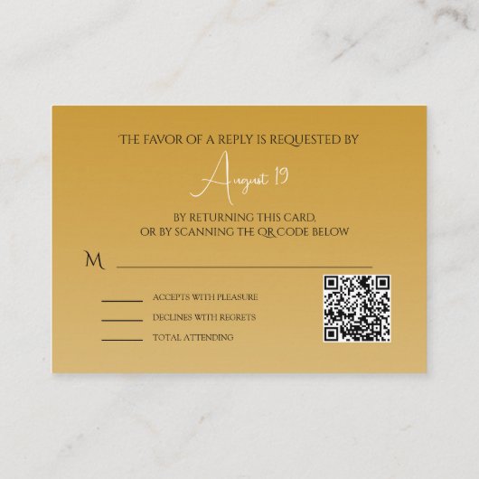 Code QR élégant Palmiers Or Pas de menu (Dos)