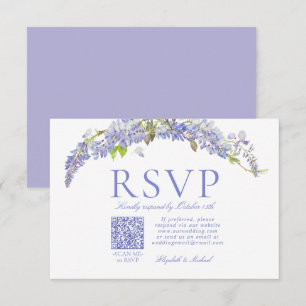 Code QR Élégant Purple Wisteria Script Formel RSVP
