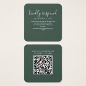 Code QR élégant RSVP et carte de site Web Mariage (Devant & derrière)