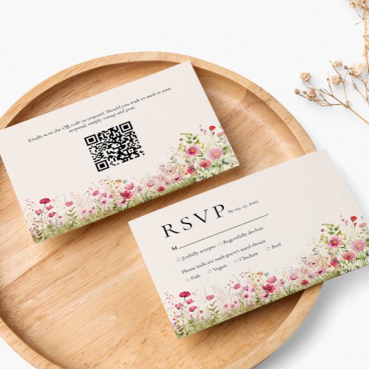 Code QR en ligne de réponse pour mariage botanique