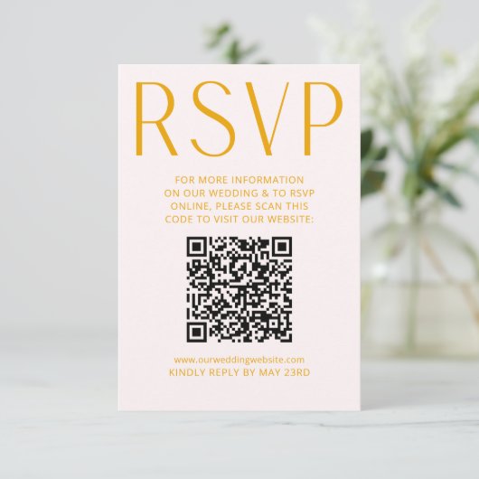 Code QR en ligne RSVP Jaune simple et brillant (Debout devant)
