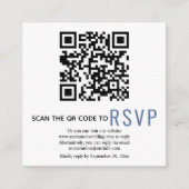 Code QR en ligne RSVP mariage bleu carte de boîtie (Devant)