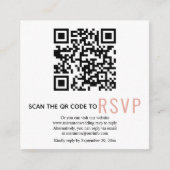 Code QR en ligne RSVP mariage rose carte de boîtie (Devant)